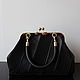 Bag with clasp: Black Leather Bag Classic Retro. Clasp Bag. Olga'SLuxuryCreation. My Livemaster. Фото №6