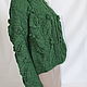 Вязаный бомбер Листья. Кардиганы. Knit by Heart - Вязаная одежда 富. Ярмарка Мастеров.  Фото №6