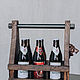 Beer carrier from the barn board ' Tray for beer'. Holders. Custom furniture making U.LOFT. My Livemaster. Фото №4