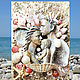 Sculptural Painting Family. Rose quartz, haliotis, pearls, Pictures, St. Petersburg,  Фото №1