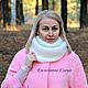 Fashionable voluminous white Snood scarf in two turns downy large viscous. Snudy1. Down shop (TeploPuha34). Online shopping on My Livemaster.  Фото №2