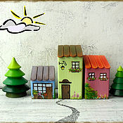 Для дома и интерьера handmade. Livemaster - original item HOUSES: Set of wooden houses. Handmade.