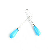 Украшения handmade. Livemaster - original item Blue agate earrings 