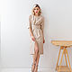 Beige Ivory wool silhouette dress, woolen in the office fitted, Dresses, Novosibirsk,  Фото №1