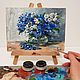 Forget-me-in-vase oil Painting in frame. Pictures. Vladyart. My Livemaster. Фото №4