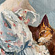 Girl and cat, oil painting on canvas. Pictures. myfoxyart (MyFoxyArt). My Livemaster. Фото №5