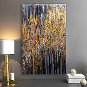Картины и панно handmade. Livemaster - original item Black and gold painting. Abstract painting for interior. Handmade.