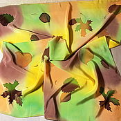 Аксессуары handmade. Livemaster - original item Shawl batik. Falling leaves. Brown, Yellow, Green. Handmade.