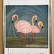 Pink flamingos oil pastel painting 'Rodnya' 280h280 mm. Pictures. Larisa Shemyakina Chuvstvo pozitiva (chuvstvo-pozitiva). Ярмарка Мастеров.  Фото №6