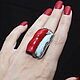 Ring turquoise coral silver 925 ALS0052, Rings, Yerevan,  Фото №1