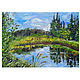 Картина маслом лесной пейзаж река. 23х30 см, Картины, Новороссийск,  Фото №1