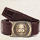 Crocodile leather belt with 'lion's grin' buckle'!. Straps. SHOES&BAGS. Online shopping on My Livemaster.  Фото №2