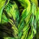 Silk Scarf Green bright Stole batik boho scarf gift for woman, Wraps, Tver,  Фото №1