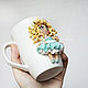 The girl in the mint dress. Decor on a mug of polymer clay. Mugs and cups. Al Catone store. Online shopping on My Livemaster.  Фото №2