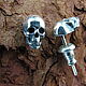 Заказать Серьги-пусеты Черепа маленькие, skull, череп, гвоздики. Сергей (Жук). Ярмарка Мастеров. . Серьги-пусеты Фото №3