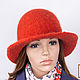 Women's hat with brim made of wool, knitted and felt. Hats1. Knitwear shop Fairy Tale by Irina. My Livemaster. Фото №4