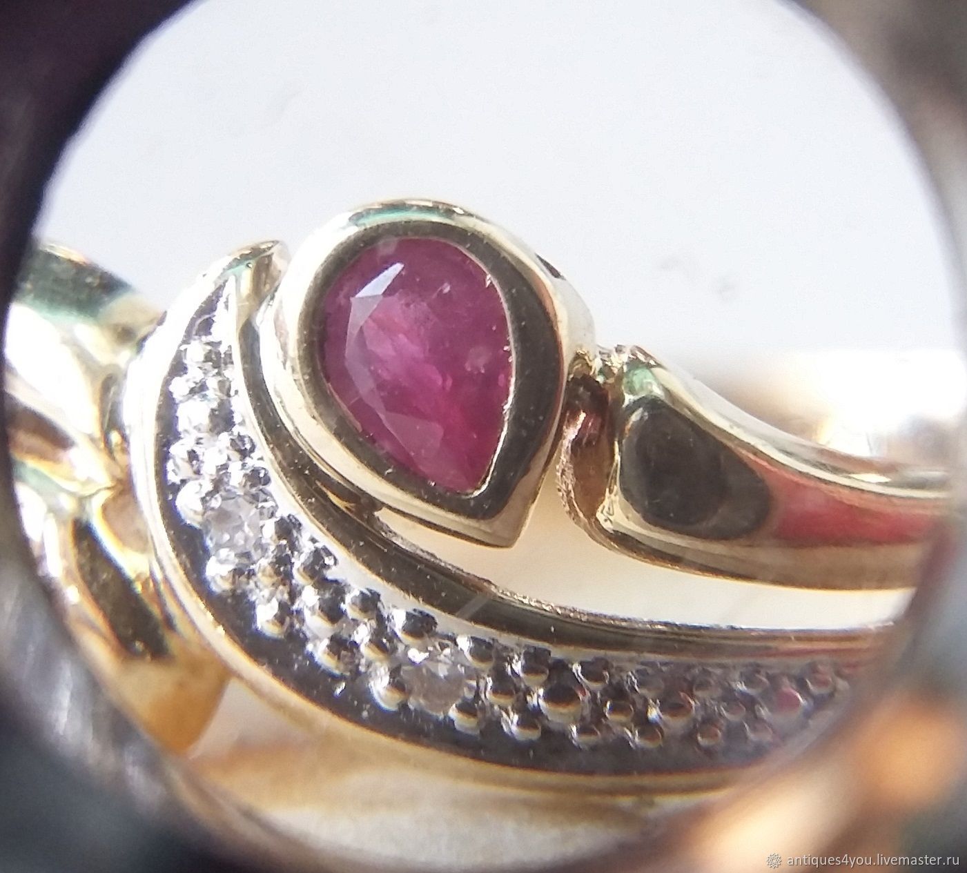 Старинные кольца с рубином