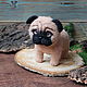 Pug toy made of wool dog symbol of the year, Felted Toy, Moscow,  Фото №1