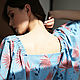 Платье льняное голубое с крылышками Джаз, платье летнее. Платья. MoZaika. Интернет-магазин Ярмарка Мастеров.  Фото №2