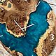 Заказать Интерьерные часы настенные из эпоксидный смолы и дерева. Изделия из эпоксидной смолы HisCraft. Ярмарка Мастеров. . Часы классические Фото №3