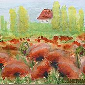 Картины и панно handmade. Livemaster - original item Poppies of Provence watercolor painting 