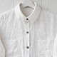 Белая женская рубашка из 100% льна. Рубашки. LINEN & SILVER ( ЛЕН и СЕРЕБРО ). Ярмарка Мастеров.  Фото №5
