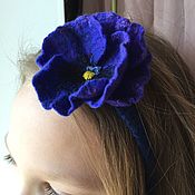 Украшения handmade. Livemaster - original item Headband for girls blue with viola. Handmade.