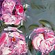 Square painting with delicate peonies. Peonies on a dark background with oil, Pictures, Moscow,  Фото №1