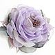 FLOWERS made OF fabric Chiffon rose ' Watercolor lilac', Brooches, Vidnoye,  Фото №1