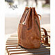 Женский рюкзак (торба) из натуральной кожи