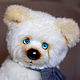 Белый мишка тедди с голубыми глазами. Мишки Тедди. Teddy by Olga Prokudina. Ярмарка Мастеров.  Фото №4