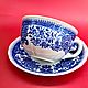 Винтаж: Чайная пара Бургерленд синяя от Villeroy&Boch 1913-1947 гг. Кружки винтажные. Старая чашка. Интернет-магазин Ярмарка Мастеров.  Фото №2