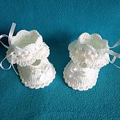 Одежда детская handmade. Livemaster - original item Booties shoes for girl. Booties made of yarn. Handmade.