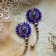 Order Purple soutache earrings Starry sky. LADY-LIZA jewelry shop. Livemaster. . Earrings Фото №3