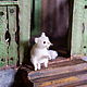 White Cat Miniature Dollhouse Toy. Miniature figurines. AnzhWoolToy (AnzhelikaK). My Livemaster. Фото №4