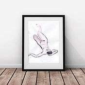 Картины и панно handmade. Livemaster - original item Nude graphics, sketch of a nude gouache girl in the interior. Handmade.