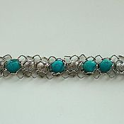 Украшения handmade. Livemaster - original item Metal bracelet with turquoise "ilo". Handmade.