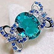 Украшения handmade. Livemaster - original item El anillo de la laguna Azul de plata de ley de 925 con zafiro. Handmade.