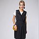Longline vest made of black linen, Vests, Kaliningrad,  Фото №1