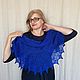  Openwork shawl made of cornflower-colored merino wool. Shawls. svetlanakilipenko. Online shopping on My Livemaster.  Фото №2