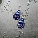 Drop earrings blue with glass lampwork. Earrings. selenawirejewelry. My Livemaster. Фото №4