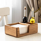 Для дома и интерьера handmade. Livemaster - original item Napkin holder made of oak with compartments for salt and pepper in natural color. Handmade.