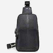 Сумки и аксессуары handmade. Livemaster - original item Men`s sling bag, made of genuine polished sea stingray leather. Handmade.