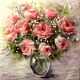 Картина из шерсти. Dusty roses. Авторская работа, Картины, Санкт-Петербург,  Фото №1
