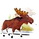 Moose, felted miniature toy, Model, Rostov-on-Don,  Фото №1