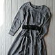Long grey linen dress with belt. Dresses. ZanKa. Online shopping on My Livemaster.  Фото №2