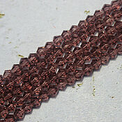 Материалы для творчества handmade. Livemaster - original item Biconuses 3 mm 60 pcs on a thread Burgundy. Handmade.