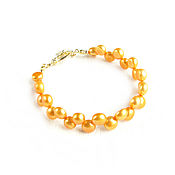 Украшения handmade. Livemaster - original item Pearl bracelet, yellow bracelet, author`s 