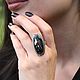 Enchantress ring with black agate in 925 sterling silver SP0133, Rings, Yerevan,  Фото №1