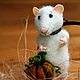  осенняя мышка с тыквой. Войлочная игрушка. The Pumpkin Mouse (Ксения). Интернет-магазин Ярмарка Мастеров.  Фото №2